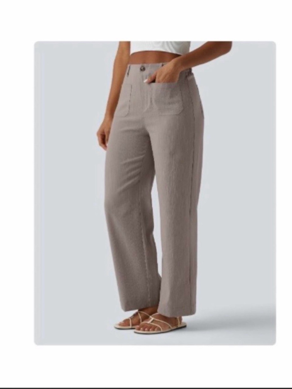 Halara high-Rise Straight Leg Women’s Pants in Taupe size L